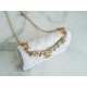 CHANEL 22K Chain Mini WOC Phone Bag White Lizard Grain Calfskin  