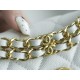 CHANEL 22K Chain Mini WOC Phone Bag White Lizard Grain Calfskin  