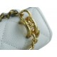 CHANEL 22K Chain Mini WOC Phone Bag White Lizard Grain Calfskin  