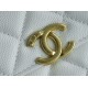 CHANEL 22K Chain Mini WOC Phone Bag White Lizard Grain Calfskin  