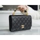 CHANEL 22K New Chain WOC Black & Gold Lizard Grain Calfskin  