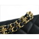 CHANEL 22K New Chain WOC Black & Gold Lizard Grain Calfskin  