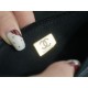 CHANEL 22K New Chain WOC Black & Gold Lizard Grain Calfskin  