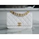 CHANEL 22K New Chain WOC White Lizard Grain Calfskin  