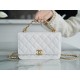 CHANEL 22K New Chain WOC White Lizard Grain Calfskin  