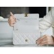 CHANEL 22K New Chain WOC White Lizard Grain Calfskin  