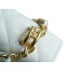 CHANEL 22K New Chain WOC White Lizard Grain Calfskin  