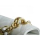 CHANEL 22K New Chain WOC White Lizard Grain Calfskin  