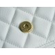 CHANEL 22K New Chain WOC White Lizard Grain Calfskin  