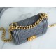 Chanel 22A New Mini Boy Premium Gray Lizard Grain Calfskin  