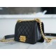 Chanel 22A New Mini Boy Black Lizard Grain Calfskin  