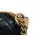 Chanel 22A New Mini Boy Black Lizard Grain Calfskin  