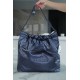 CHANEL 22P Handbag Medium Metallic Blue  