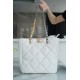 CHANEL 22B 19 BAG Tote White Lambskin  