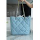 CHANEL 22B 19 BAG Tote Blue Lambskin  