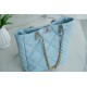 CHANEL 22B 19 BAG Tote Blue Lambskin  