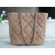 CHANEL 22B 19 BAG Tote Almond Lambskin  