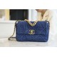 CHANE&L 19 Bag Denim Blue Small Denim Fabric  