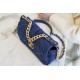 CHANE&L 19 Bag Denim Blue Small Denim Fabric  