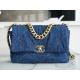 CHANEL 19 Bag Denim Blue Medium Denim Fabric  