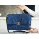 CHANEL 19 Bag Denim Blue Medium Denim Fabric  