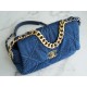 CHANEL 19 Bag Denim Blue Medium Denim Fabric  