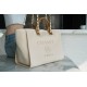 CHANEL Ultra-Fairy Pearl Embroidery Beach Bag Almond  