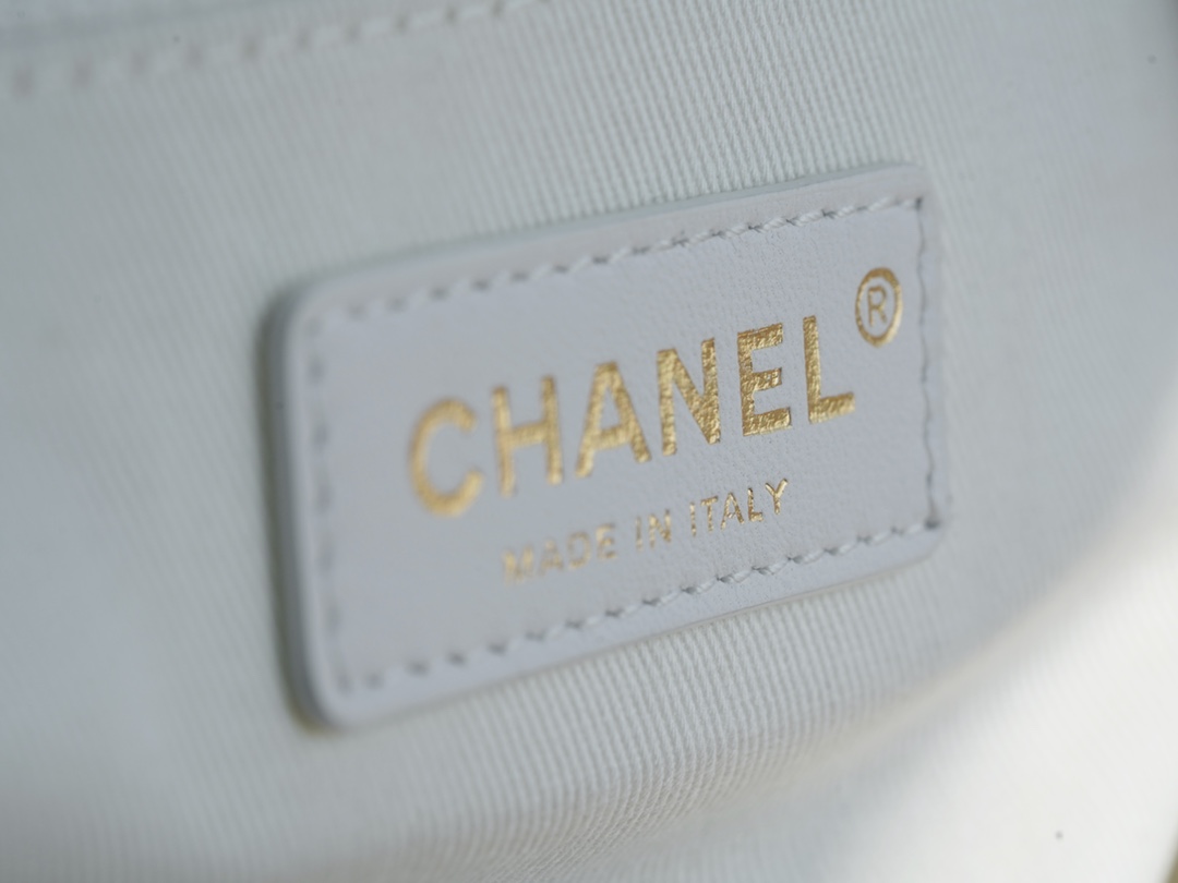 CHANEL Ultra-Fairy Pearl Embroidery Beach Bag Almond  