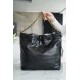 CHANEL 22P Handbag Small Black with White Buckle  