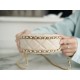 CHANEL 23P Moon Crescent Bag Small Light Almond Lambskin  