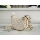 CHANEL 23P Moon Crescent Bag Small Light Almond Lambskin  