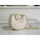 CHANEL 23P Moon Crescent Bag Small Light Almond Lambskin  