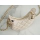 CHANEL 23P Moon Crescent Bag Small Light Almond Lambskin  