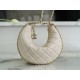 CHANEL 23P Moon Crescent Bag Large Milk Almond Lambskin with Light Gold Accents  