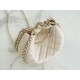 CHANEL 23P Moon Crescent Bag Large Milk Almond Lambskin with Light Gold Accents  