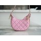 CHANEL 23P Moon Crescent Bag Small Pink Lambskin  