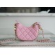 CHANEL 23P Moon Crescent Bag Small Pink Lambskin  