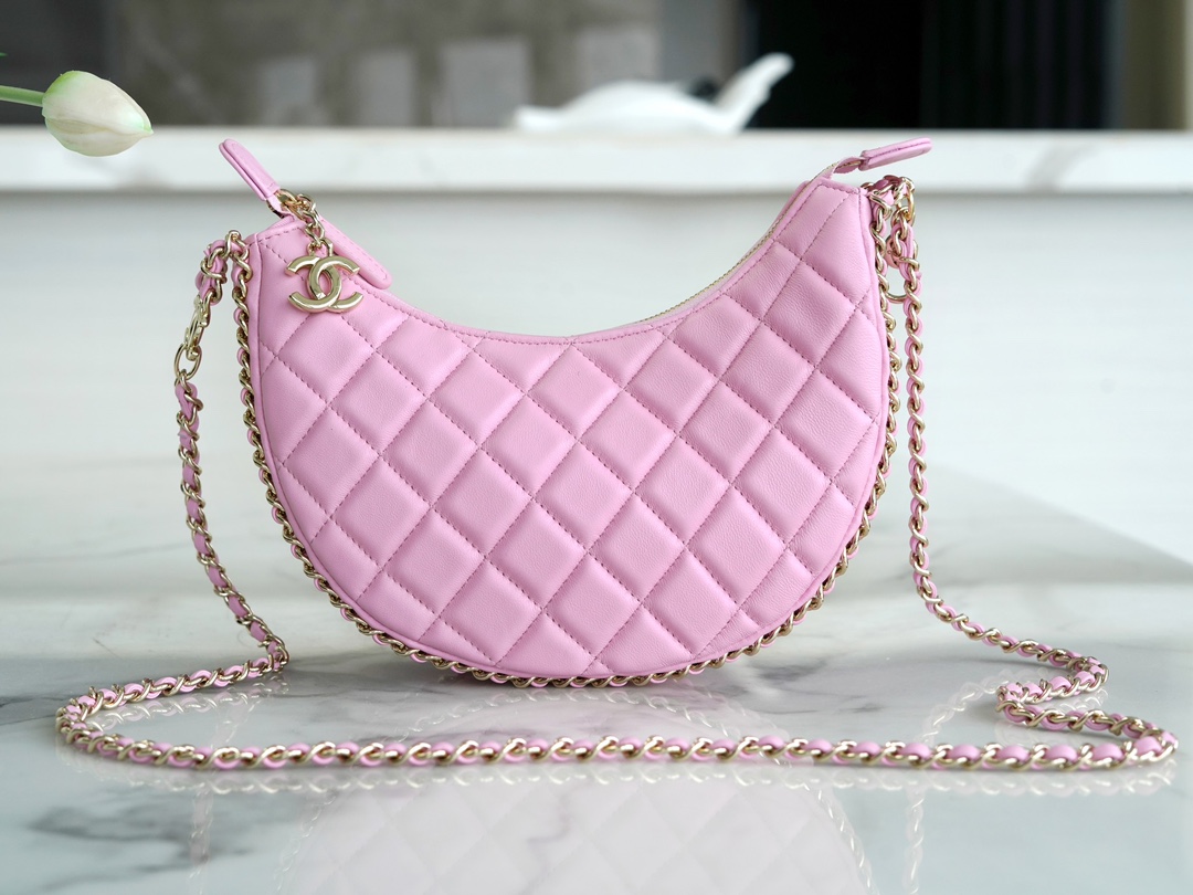 CHANEL 23P Moon Crescent Bag Large Pink  