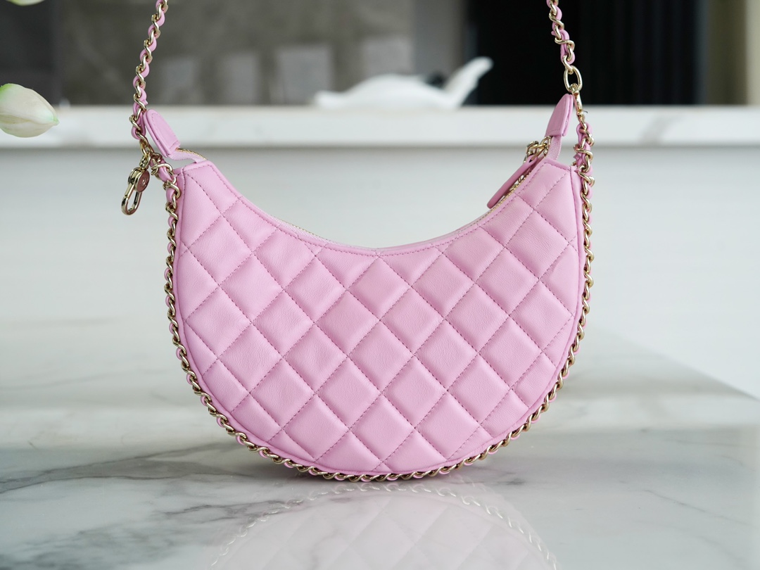 CHANEL 23P Moon Crescent Bag Large Pink  