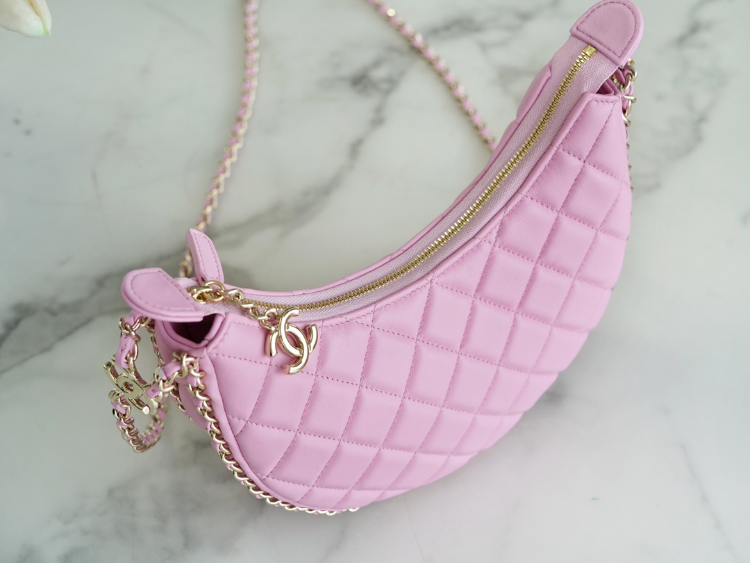 CHANEL 23P Moon Crescent Bag Large Pink  