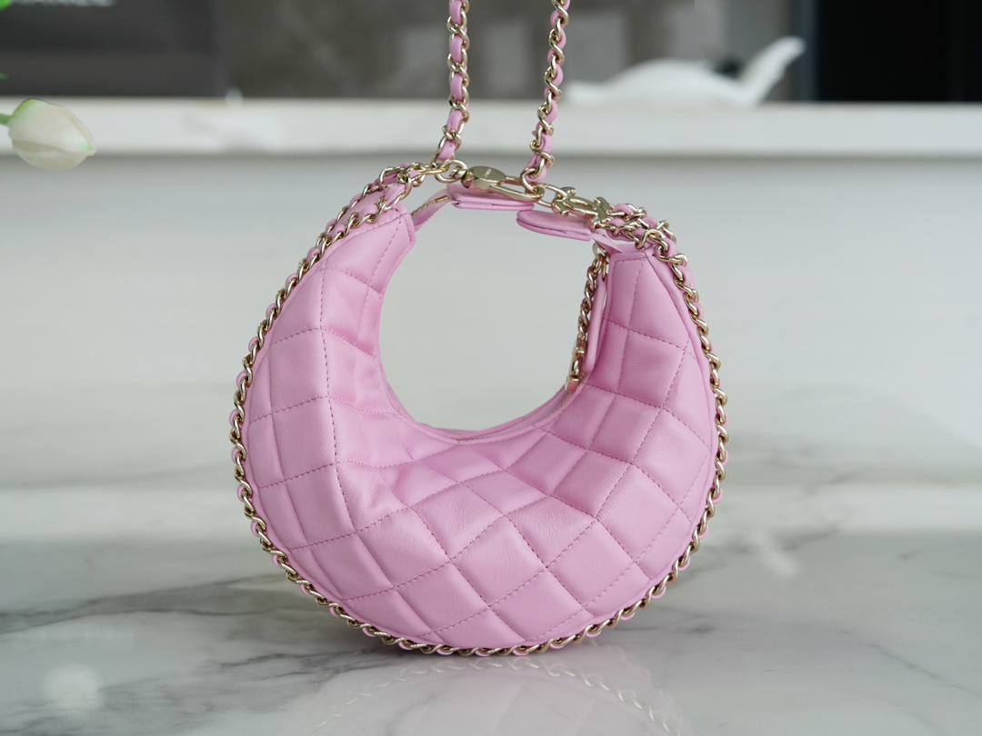 CHANEL 23P Moon Crescent Bag Large Pink  