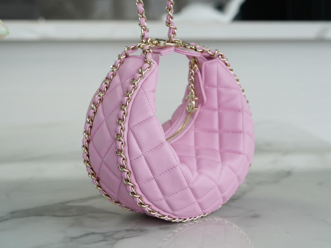 CHANEL 23P Moon Crescent Bag Large Pink  