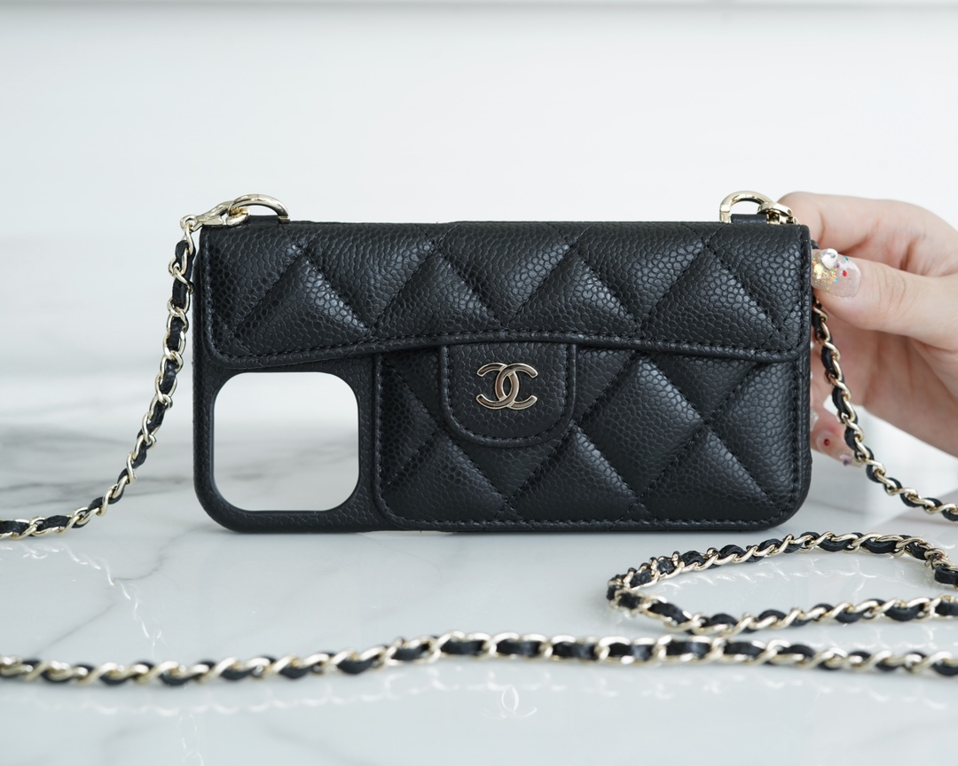 Chanel 22P New Phone Case 13 Pro Max Black  