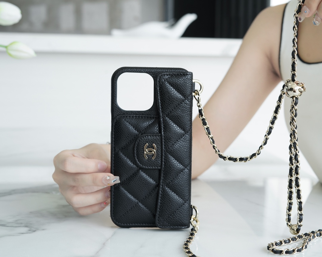 Chanel 22P New Phone Case 13 Pro Max Black  