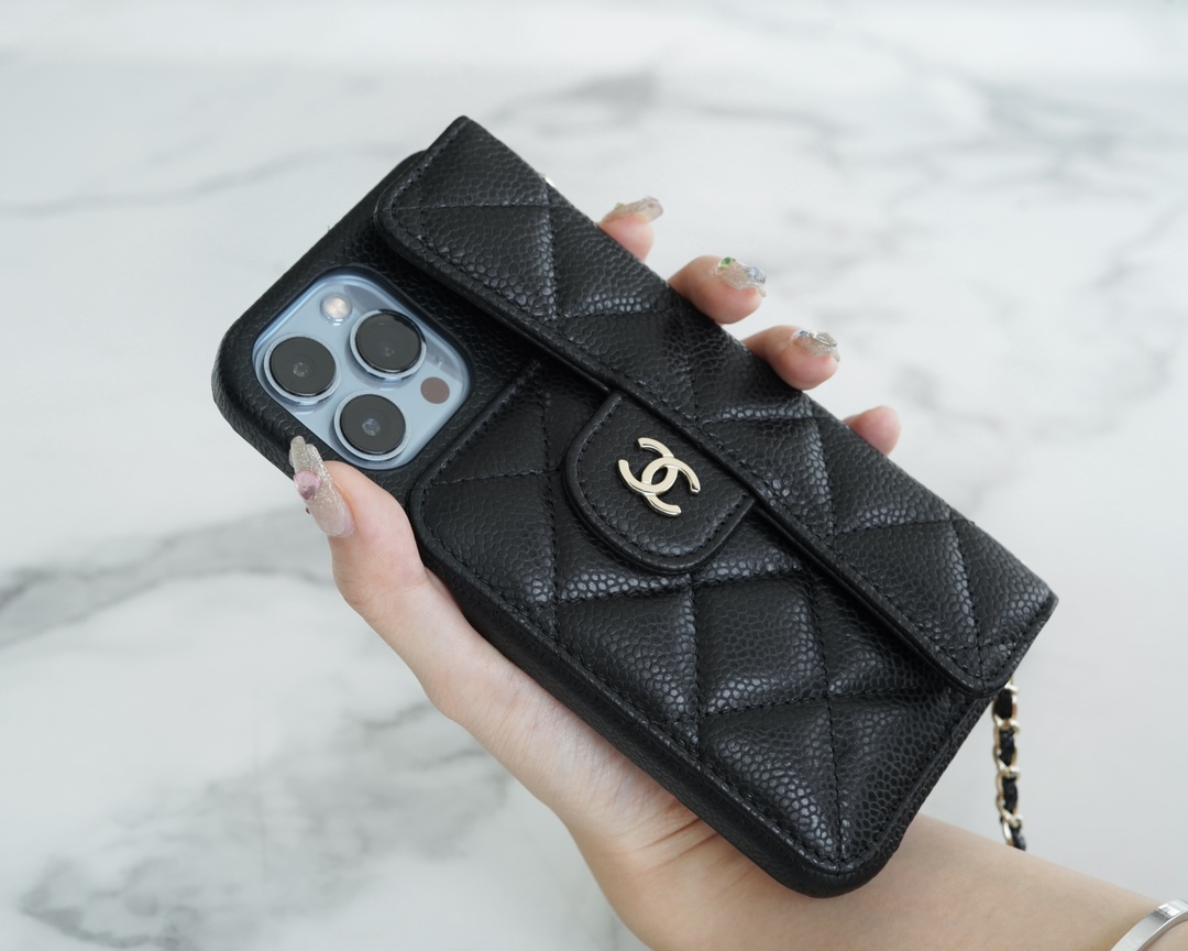 Chanel 22P New Phone Case 13 Pro Max Black  