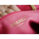 CHANEL 23P Heart Adjustable Buckle Large Red Textured Calfskin  