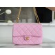 CHANEL 23P Heart Adjustable Buckle Large Pink Textured Calfskin  