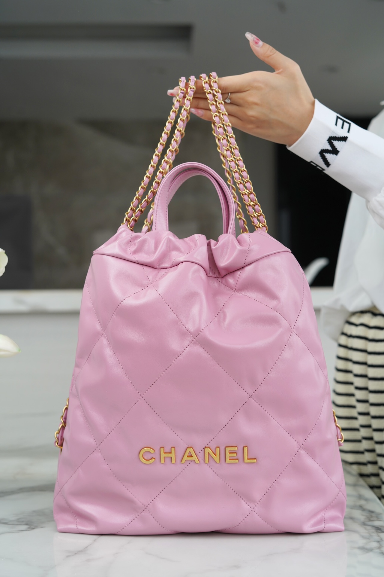 CHANEL 23P Spring/Summer New Mini Backpack Small Pink Glossy Calfskin