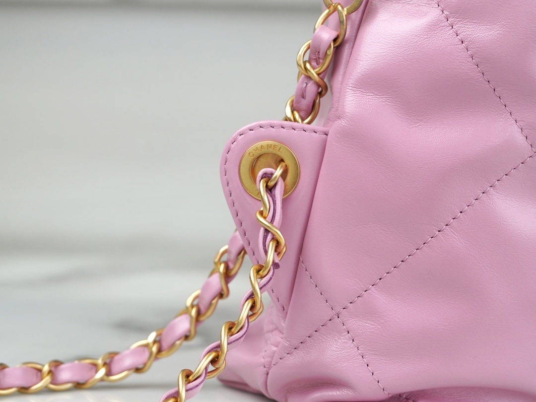 CHANEL 23P Spring/Summer New Mini Backpack Small Pink Glossy Calfskin