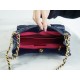 CHANEL 23C Early Spring Resort Collection Flap Bag Deep Blue Medium Glossy Wrinkled Calfskin  